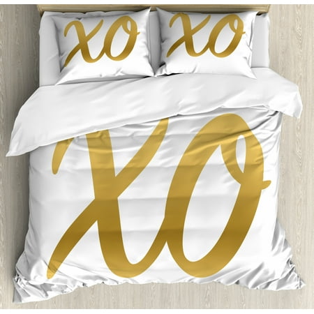 Xo Duvet Cover Set Hugs And Kisses Valentine Days Inspired