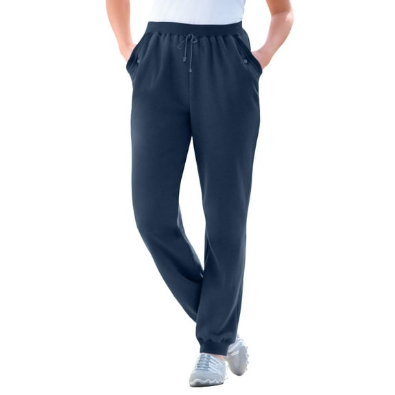 Woman Within Plus Size Petite Better-Fleece Pull-On Jogger Sweatpants