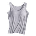 thumbnail image 3 of TrendOFT Womens Tank Tops Built in Bra Cami Tanks Lightweight Undershirt Tank Tops Grey M, 3 of 8