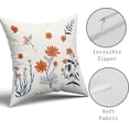 thumbnail image 5 of Ryan&nbsp; Blue Orange Floral Pillow Covers 22x22 Set of 2 Cute Botanical Print Vintage FlowerLeave Decorative Throw Pillows Fall Seasonal Pillowcase Cotton Square Cushion Cover Decor, 5 of 6