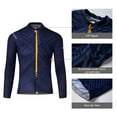 thumbnail image 4 of Santic Striped Mens Cycling Jersey Long Sleeve Bicycle Shirt Bike Jersey for Cyclist Navy,M, 4 of 7