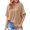 Khaki, variant on Ruyang Summer Tops for Women Women's Super Large Solid V Neck Short Sleeve Casual Loose Top Women Shirts