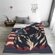 thumbnail image 5 of Fotbe Patriotic Bulldog Art Manta de Franela Acolchonada con Estampado, Súper Suave y Esponjosa, Extra Grande para Sofá, Cama, Uso Todo el Año-50"x40", 5 of 7
