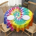 thumbnail image 3 of Rainbow Colorful Round Table Cloth,Wrinkle Free Table Cover with Polyester,Waterproof Reusable Tablecloth for Weeding Birthday Tea Party Decorations (Round,60x60inch), 3 of 6