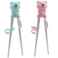 thumbnail image 1 of 2 Pairs Cartoon Kid Eat Training Chopsticks Baby Learning Tableware (pink Blue), 1 of 5