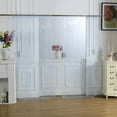 thumbnail image 2 of 2 Piece Blue Solid Sheer Voile Curtain Panel Rod Pocket Window Panel Drapes, 39" x 79", 2 of 4