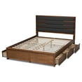thumbnail image 3 of Baxton Studio Elin Modern and Contemporary Dark Gray Fabric Upholstered Walnut Finished Wood King Size Platform Storage Bed with Six Drawers, 3 of 10