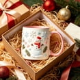 thumbnail image 6 of Christmas Ceramic Mugs Cute Xmas Coffee Cups with Santa Claus Reindeer Snowman Sleigh Handle Holiday Mug for Hot Beverages, 6 of 7