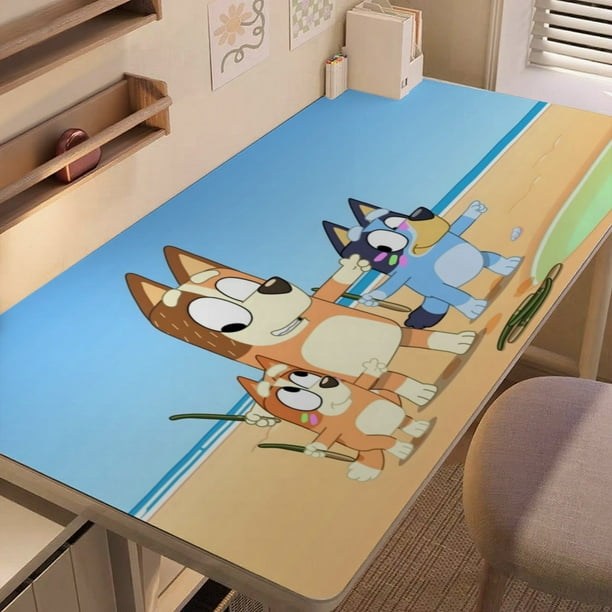 Bluey alfombrilla de escritorio/mesa extra-grande con base antideslizante de cuero y diseño temático; versátil para escritorios de ordenador, mesas de comedor, etc.40*60cm