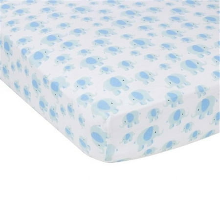 UPC: 0748252307248 | MiracleWare 7248 Blue Elephants Muslin Crib Sheet