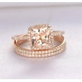 thumbnail image 3 of Womens Exquisite Luxury Square Diamond Ring Set Rose Gold Alloy Inlaid Artificial Gems Engagement Promise Jewelry, 3 of 5