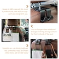 thumbnail image 3 of ELAYARD 4Pcs Compact Black Vehicle Seat Headrest Hooks Multi-Functional Car Bag Holders, 3 of 8
