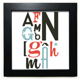 thumbnail image 1 of Alfabetos elegante cita handwrite Mesa de pared con marco cuadrado negro, 1 of 4