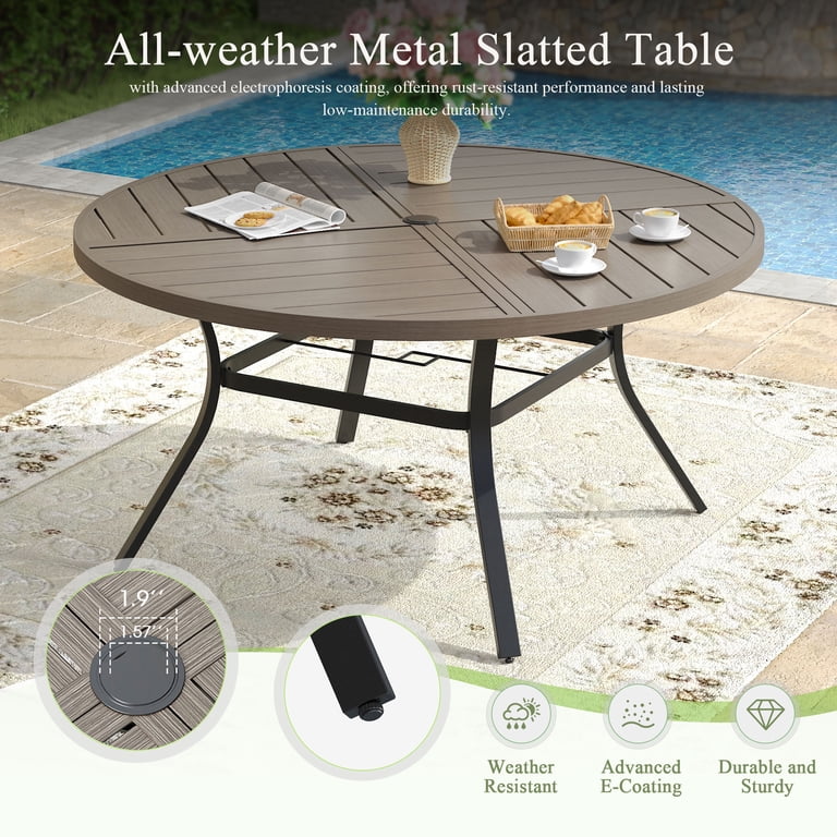 60 inch outdoor patio dining table umbrella Sundale for 6, Metal Outdoor Dining Table with 2" Hole, 60" Rectangular Outdoor Tables for Backyard, Yawn, Garden : Patio, Lawn & Garden 41037218 / 39962431 Matching chairs available 60''x60'' Outdoor Dining Table Square