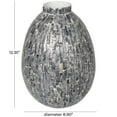 thumbnail image 3 of DecMode 12" Handmade Mosaic Inspired Gray Mother of Pearl Vase, 3 of 11