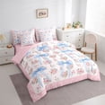 thumbnail image 2 of Erosebridal Blue Ribbon Bow Twin Bedding Sets 7-Piece for Girls Women,Romantic Floral Roses Bedding Comforter Set for Teens Adults,Pink Reversible,Ultra Soft Home Decor, 2 of 6