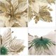 thumbnail image 3 of Christmas Glitter Artificial Poinsettia Flower Pattern 12Pcs Christmas Tree Flower Pattern Ornaments Xmas Party Decoration with 12Pcs Stems and Clips, 3 of 4
