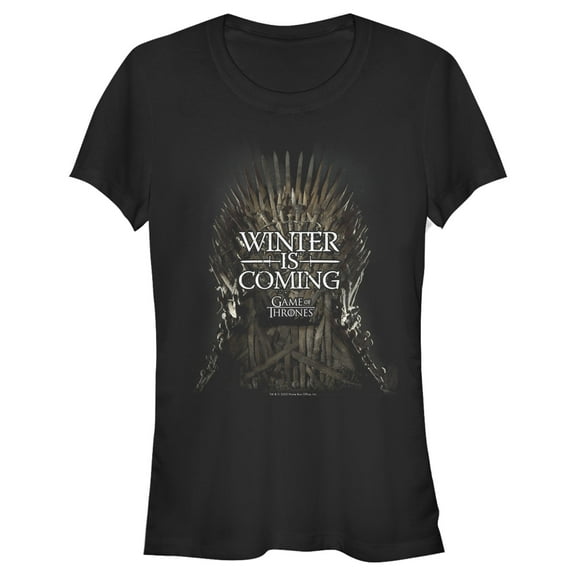 Junior's Game of Thrones Iron Throne is Coming Graphic Tee Black Small
