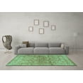 thumbnail image 3 of Ahgly Company Indoor Round Persian Turquoise Blue Traditional Area Rugs, 4' Round, 3 of 4