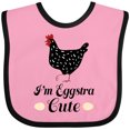 thumbnail image 3 of Inktastic Chicken Lover Eggstra Cute Girls Baby Bib, 3 of 4