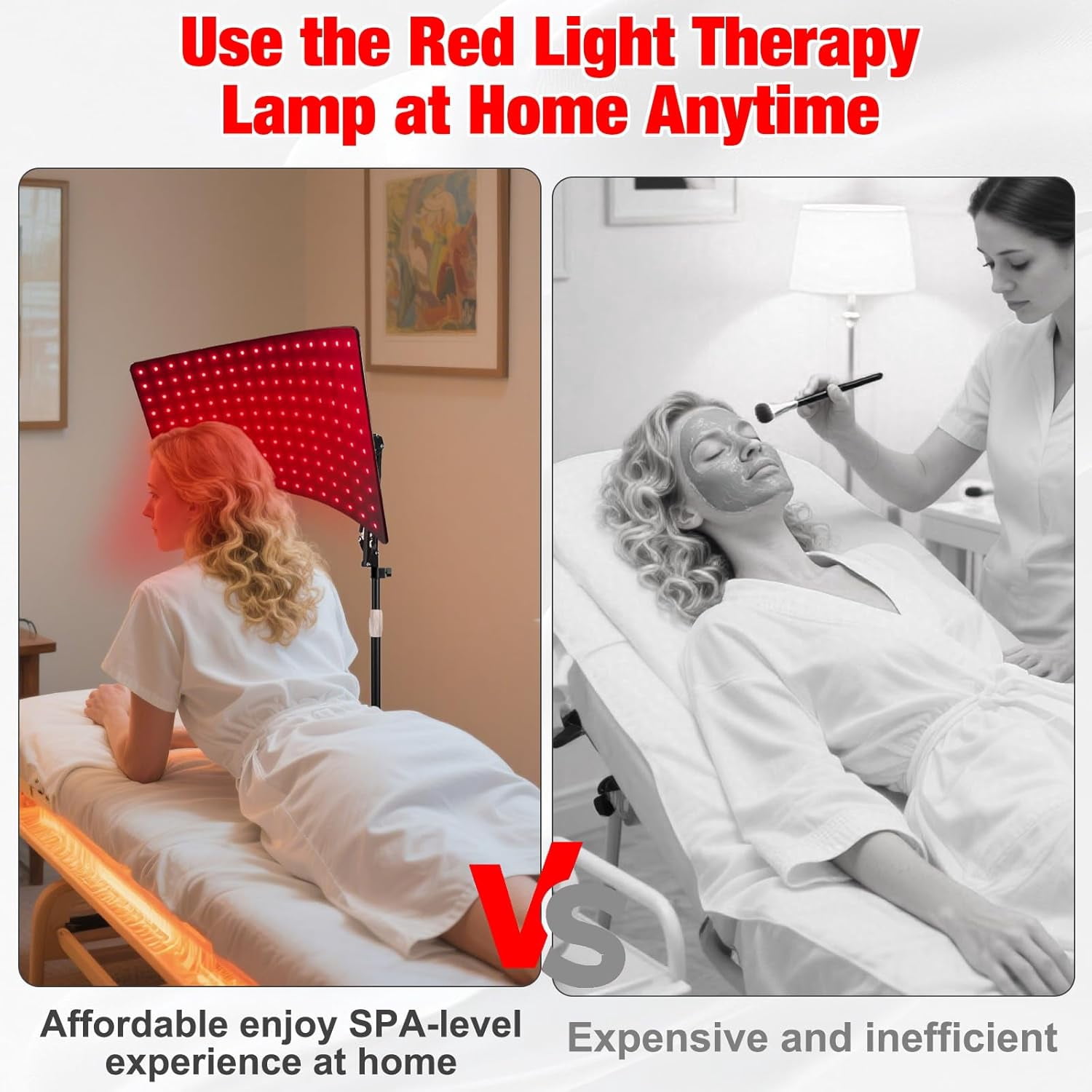 Red & Infrared Light Panel with Floor Stand, Fully Adjustable System for At-Home Relaxation and Full Body Revitalization