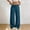 Blue, variant on Women's Summer 100% Cotton Wide Leg Pants High Waisted Pull On Drawstring Waist Wide Leg Trousers Loose Palazzo Pants Resort Wear