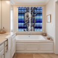 thumbnail image 3 of Curtains 84 Inches Long 2 Panels, Vintage Anchor Nautical Grommets Window Treatment Curtain, Coastal Blue Striped Thermal Curtains Drapes for Living Room/Bathroom, 3 of 9