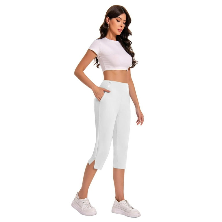 CFLVAEK Dressy Capri Pants for Women Plus Size High Waist Stretch Womens Dress Capris Pants for Summer Work Office Pants with Pockets White XXXL - Walmart.com CFLVAEK Dressy Capri Pants for Women Plus Size High Waist Stretch Womens Dress Capris Pants for Summer Work Office Pants with Pockets White XXXL - Walmart.com