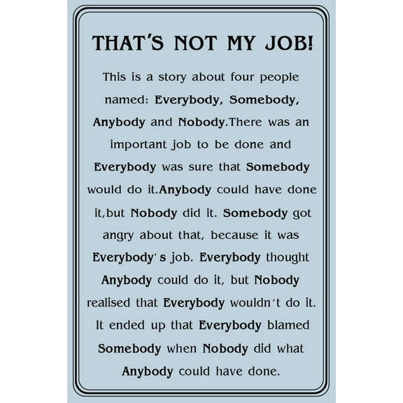 That's NOT My Job Retro Metal Sign 8X12 Wall Decor