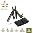 thumbnail image 2 of Swiss Tech 17 in 1 Multitool Knife with AUS 8 Steel Blade Scissors and Saw, Olive, 2 of 12