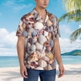 thumbnail image 3 of Logiee Sea Shells Print Mens Hawaiian Shirts,Loose-Fit Short Sleeve Button Down Tropical Aloha Beach Shirt,Summer Vacation Wedding Tops,3X-Large, 3 of 7
