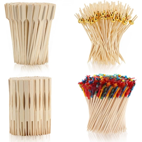 500pcs Cocktail Toothpicks for Appetizers,Party Skewers for Appetizers Picks,Charcuterie Boards Accessories,Cocktail Picks for Drinks,Fancy Tooth Picks for Appetizers,Bamboo Toothpicks for Food Stick