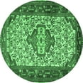 thumbnail image 1 of Ahgly Company Indoor Round Persian Emerald Green Traditional Area Rugs, 8' Round, 1 of 4