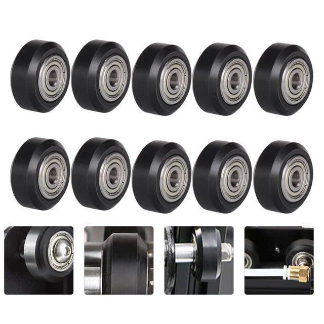 UPGRATOR 10 Pcs Roulements à Roue en Plastique Noir pour Diverses Machines et Tâches