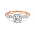 thumbnail image 4 of 1 Carat IGI Certified Cushion Shape Lab Grown Diamond Engagement Ring | 14K Rose Gold | Lumina Halo Eternity Diamond Ring | FG-VS1-VS2 Quality Friendly Diamonds, 4 of 5