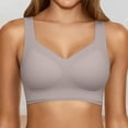 thumbnail image 2 of WCJM Grey V Neck Cami Bra for Women Yoga Bras for Women No Padding with Adjustable Back Hooks V-Neck Basic Wireless Racerback Bra Low Support Workout Sports Bra, 2 of 5
