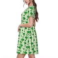 thumbnail image 2 of Saiise Robes d'Été à Motif Brocoli pour Femmes T-Shirt Décontracté Manches Courtes Robe de Plage Florale avec Poches, 2 of 6