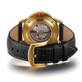 thumbnail image 4 of BERNY Mens Skeleton Automatic Watch, Luxury Fashion Self Winding Mechanical Watch with Leather Strap, Exhibition Caseback, Sapphire Crystal, Luminous 50M Waterproof Watches for Mens Gifts (Gold), 4 of 13