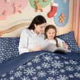 thumbnail image 4 of Manfei Cute Christmas Santa Claus Queen Comforter Set,Happy Xmas Comforter Sets Queen,Navy Blue Reversible,3pcs,1 Comforter and 2 Pillowcases, 4 of 7