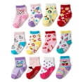 thumbnail image 5 of Fraobbg 12 Pack Baby Girls Non Slip Skid Crew Socks Toddlers Infant Cotton Grips Ankle Socks, 5 of 10