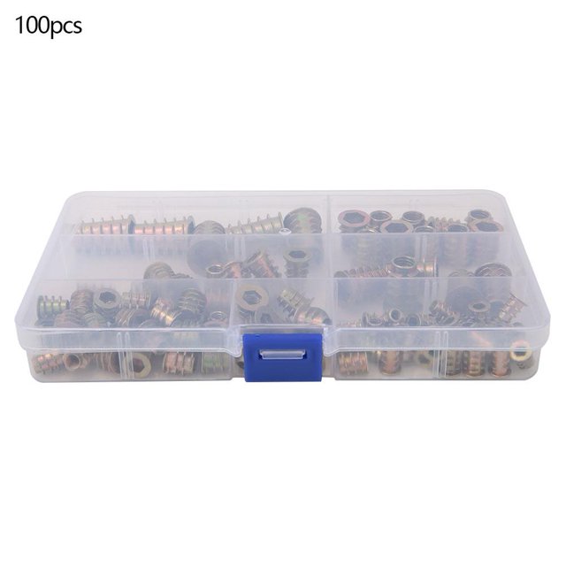 Tuerca De Cabeza Hexagonal Para Muebles Tuerca De Cabeza Hexagonal Tuerca De Inserción Hexagonal 100 Piezas Tuerca De Inserción De Zinc De Hierro Cabeza De Accionamiento ANGGREK Furniture Hex Drive Head Nut