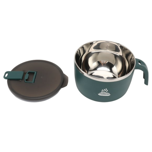 Noodle Bowls With Lid, Speedy Ramen Cooker, Stainless Steel Bowl For Noddles, Pasta, And Soup 900ml, With Mobile Phone Holder, Double Layer Hollow Insulation