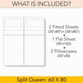 thumbnail image 5 of PRATYUX Split Queen 5-PC Sheet Set - 1000-TC 100% Egyptian Cotton, 20" Deep Pockets - White, 5 of 7