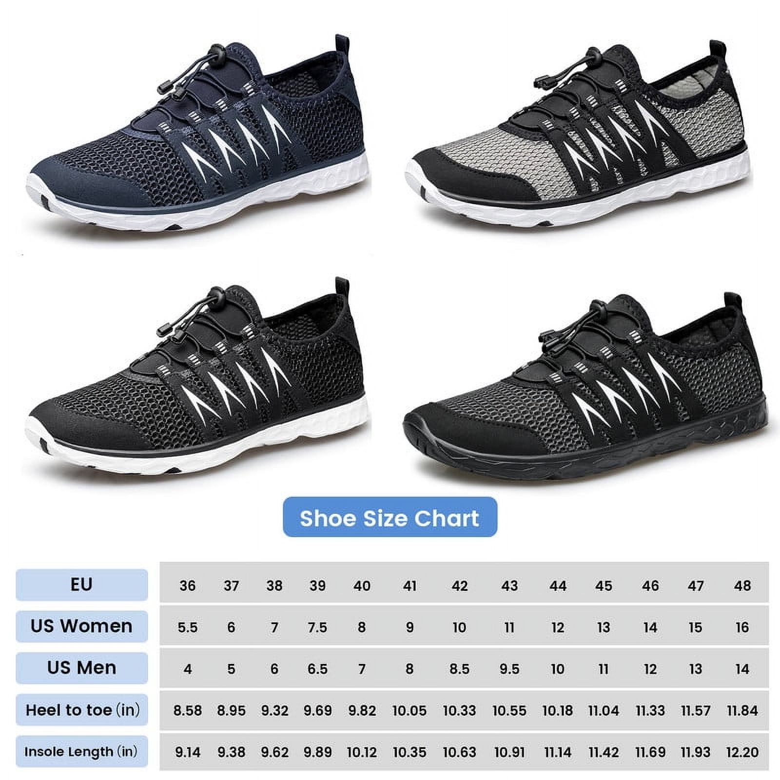 vibdiv Water Shoes Mens Women Water Shoes Quick Dry Aqua Outdoor Sports for Swim Pool Beach Surf Walk Shoes Dark Grey