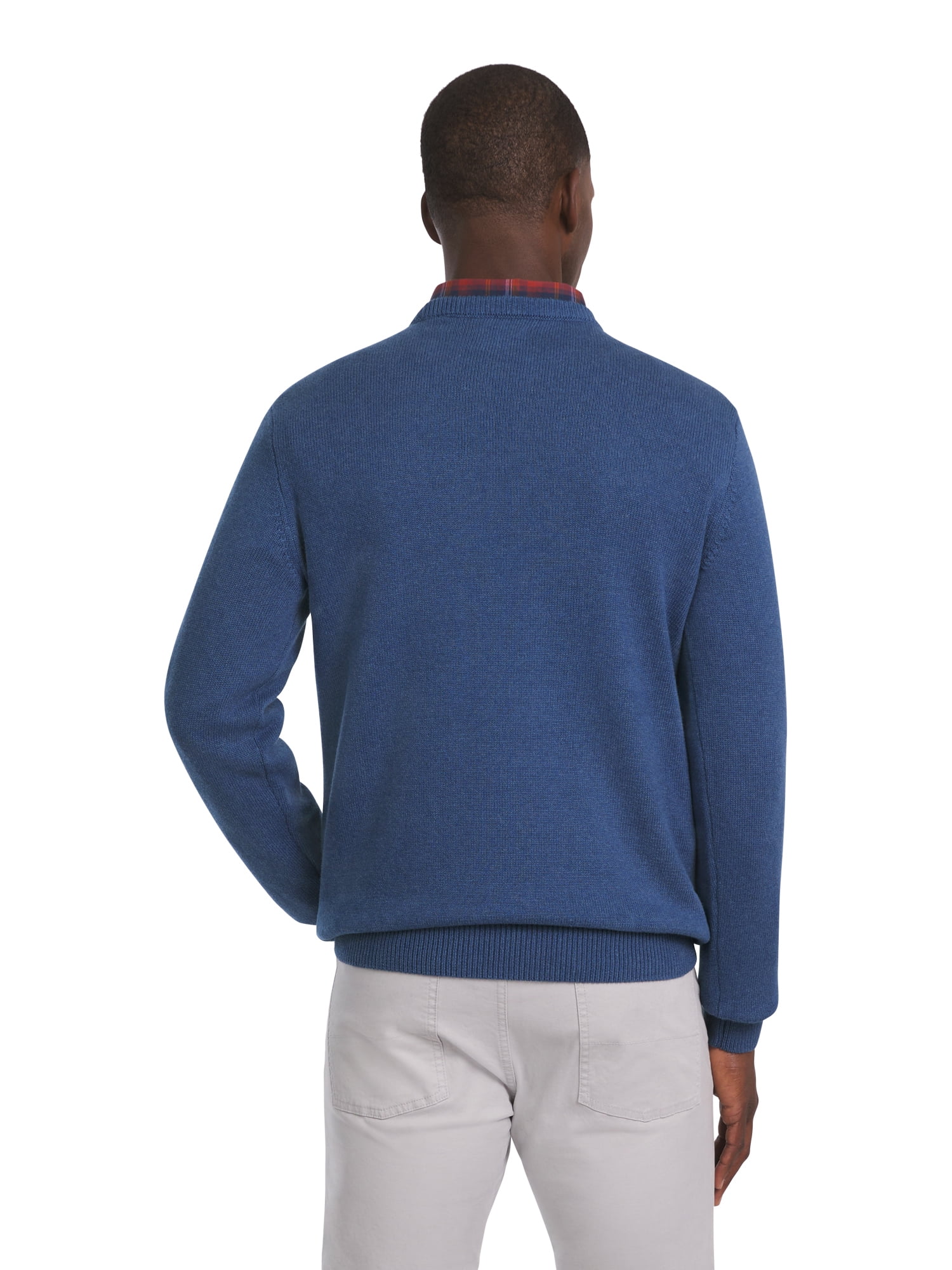 Chaps Men's & Big Men's Solid Cotton Crewneck Sweater, Sizes S-2XL