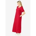 thumbnail image 3 of Woman Within Plus Size Perfect Short-Sleeve Scoopneck Maxi Tee Dress, 3 of 6