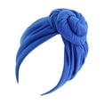 thumbnail image 2 of Turban 2 Layers Knot Muslim Hijab Stylish Spiral Cover Beanie Wide Head Wrap Fashion Caps Bonnet Styling Accessories Royal blue, 2 of 7