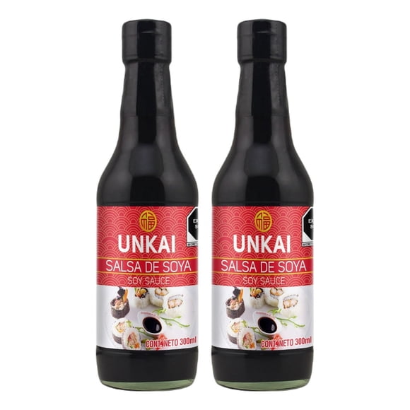 Unkai Salsa De Soya 300 Ml 2 Piezas