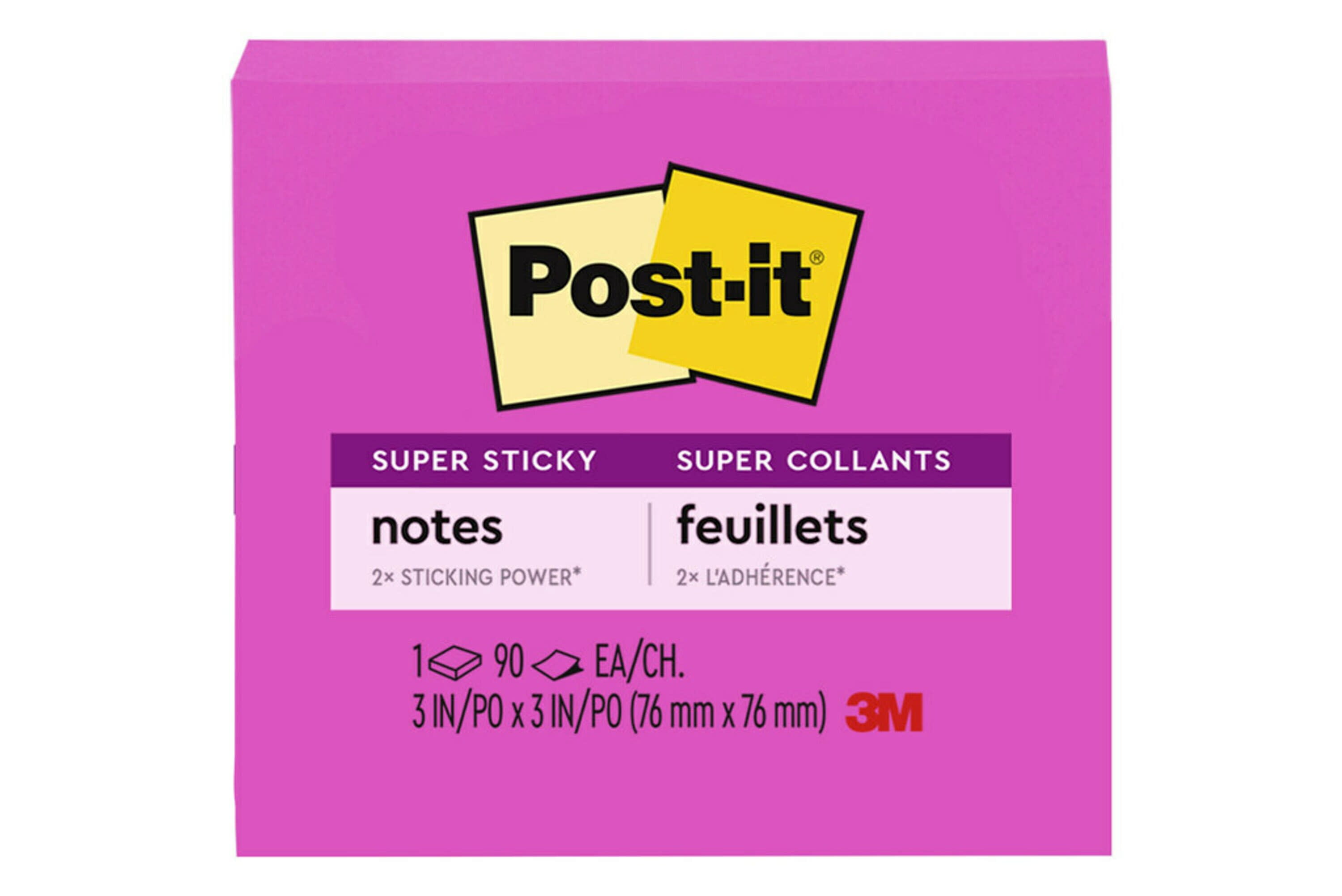 Pack Post-it 12 blocs Super Sticky Z-Notes colorés avec