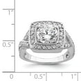 thumbnail image 3 of Sterling Silver Rhodium-plated Round 8.10mm CZ Ring, 3 of 6